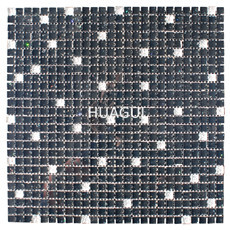 Black mix silver Square Glass Mosaic Tiles for Bathroom and Kitchen