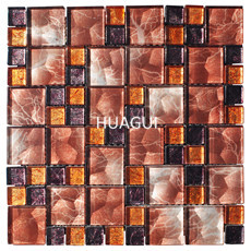 Backsplash Wall Paneling Field Tile Samll Sized Glass Mosaic Tile in Stock