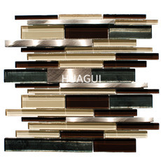 Small Brick Mixed Material Mosaic Tile Aluminum Mosiac Sheet Wall Decoration Tile