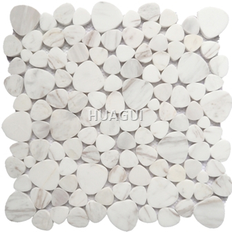 Carrara White Peddale Shape Marble Mosaic Tile for Wall Backspalsh Kitchen