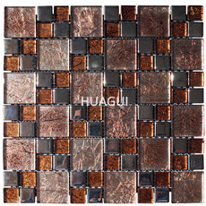 Artic Ice Crystallized Foil Glass Mosaic Tile Stainless Steel Mosaic Tile
