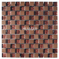 Kitchen Wall Papnel Tiles Stainless Steel Mosaic Brown Color