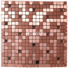 HUAGUI Sized Mixed Material Mosaic Tile in Stainless Steel Rose Gold
