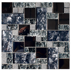 Metal Peel & Stick Mosaic Tile in Silver /Black Stainless Steel Mosaic Metal Mosaic Tile Wall Tile