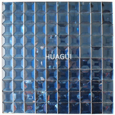 Royal blue 5 faces diamond mirror glass mosaic wall decoration 