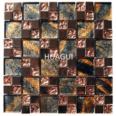 Glass Mosaic Tile Mixed Stainless Steel Mosaic Chips Kitchen Wall Backspalsh Tile