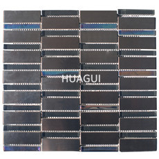 Interlocking Silver Mosaic tile glass mosaic tile mixed stainless steel mosaic Rectangle Bronze Brown
