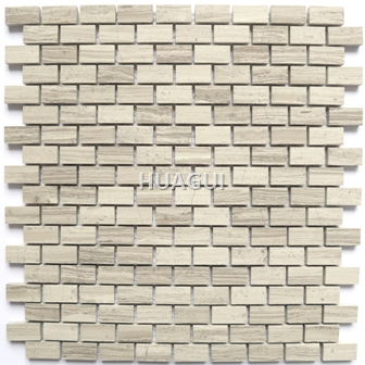 Wood Grain Rectangle Shape Marble Mosaic tile home decoration kitchen tile
