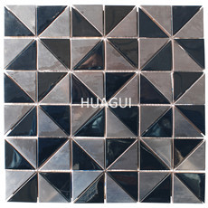 Wall Panel Backspalsh Tile Stainless Steel Mosaic Tile in Silver &Black Linear  Mosaic Tile