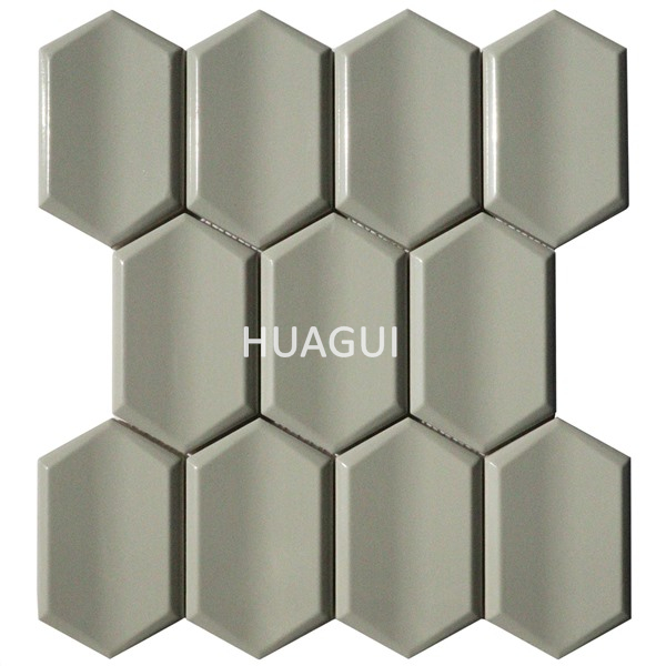 Grey hexagontac art wall tiles